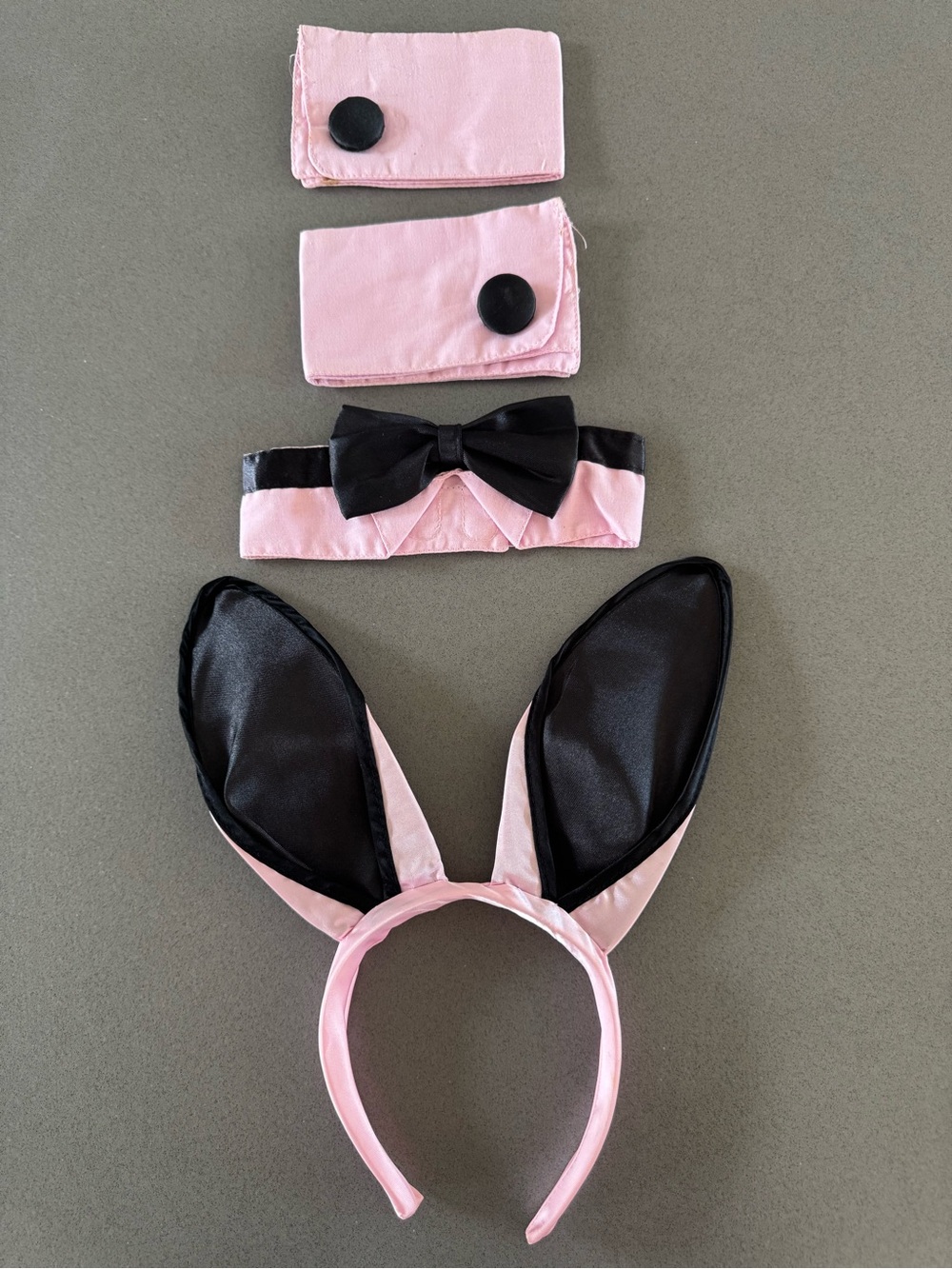 Playboy Bunny Faux-Leather Dress with Pink Feather Trim Halloween Costume
